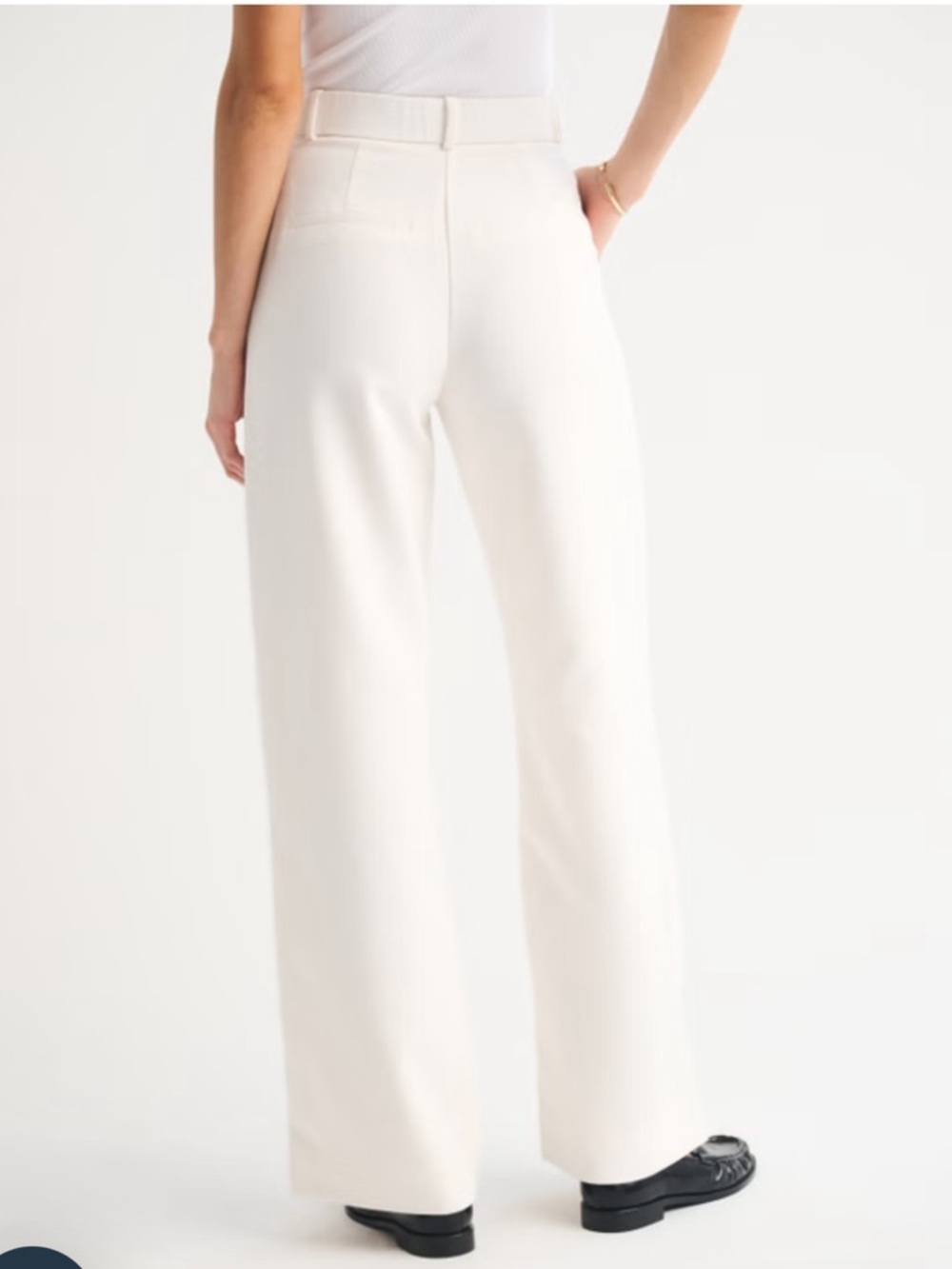 NWT Abercrombie & Fitch Sloane Tailored Wide Leg Pant- White- 32/14 LONG - Picture 13 of 15